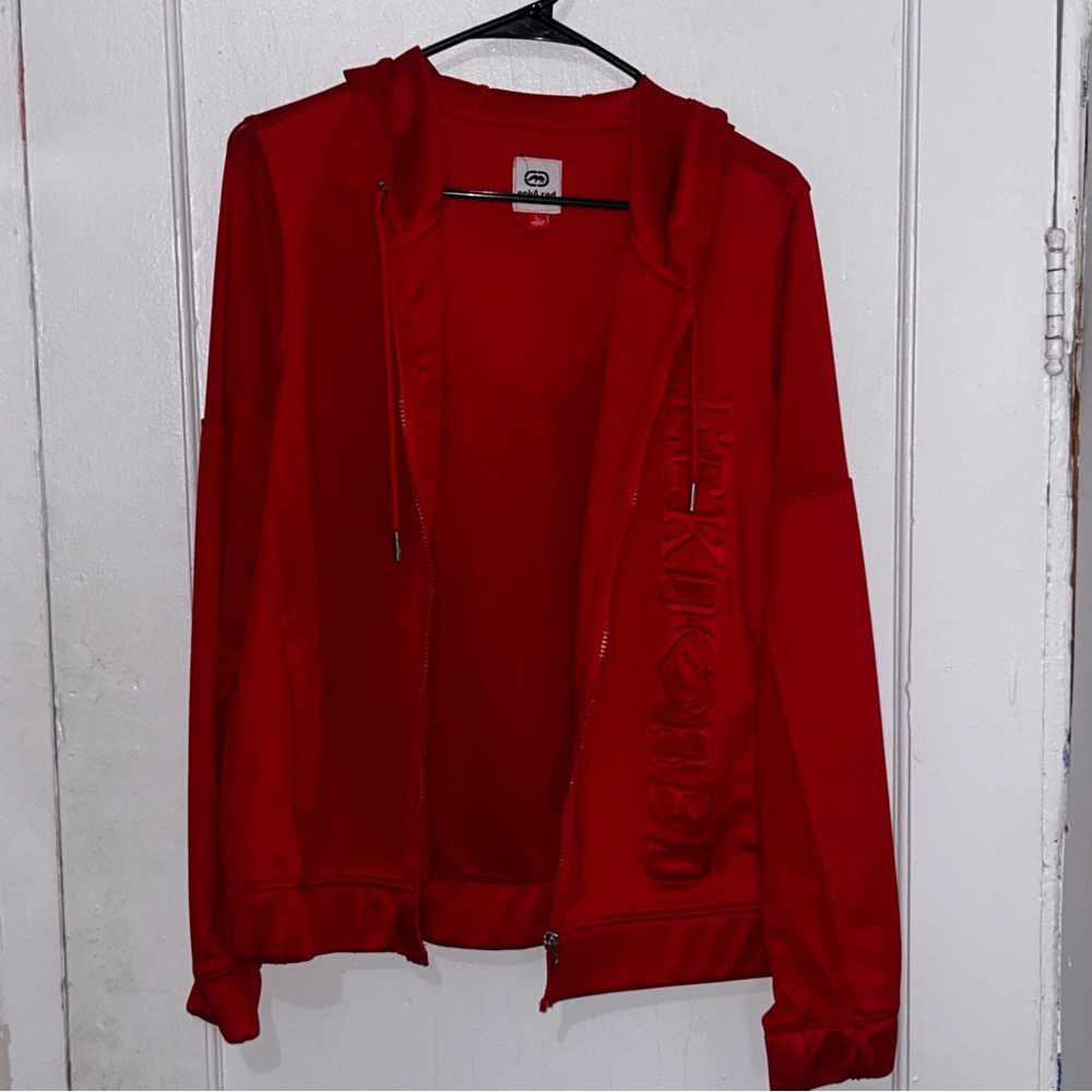 Ecko Unlimited Red Bomber Jacket Lightweight Casual